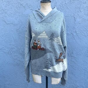 Vintage Angelo Litrico Embroidered Sweater in Mens large 80s quirky